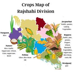 a map with different types of crops in it