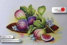 a painting of some vegetables on a plate