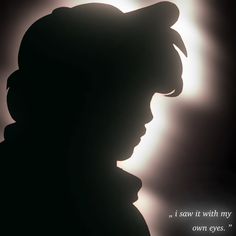 the silhouette of a person's head in front of a sunburst with a quote on it