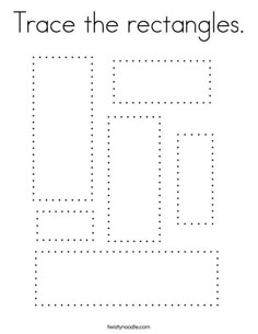 trace the rectangles worksheet for kids to practice their handwriting and numbers