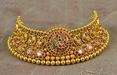 Jewel Design, Choker Necklace Designs, Antique Necklaces, Jewellery Bridal, Temple Jewelry