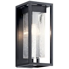 The Mercerâ„¢ 16 inch 1 Light outdoor wall light features clear seeded glass and black finish. Crafted from Kichler's Climates material, each fixture is designed to withstand harsh outdoor elements, like saltwater spray and UV rays, for a beautiful and long-lasting finish. The Mercer outdoor wall light is perfect in several aesthetic environments. Black With Silver Highlights, Outdoor Entryway, Black Outdoor Wall Lights, Silver Highlights, Kichler Lighting, Outdoor Sconces, Outdoor Wall Lantern, Seeded Glass