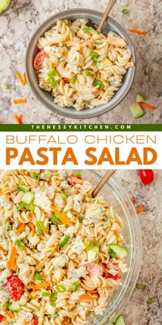 This easy Labor Day party food is one of the best BBQ side dishes you don't want to miss! Tossed in a creamy, spicy Greek yogurt-based buffalo ranch dressing, this summer salad for BBQs is delicious. Save this buffalo chicken pasta salad recipe! Best Bbq Side Dishes, Buffalo Ranch Dressing, Buffalo Chicken Pasta Salad, Classic Pasta Salad, Easy Labor, Cookout Side Dishes, Buffalo Chicken Pasta, Chicken Bacon Ranch Pasta, Buffalo Ranch