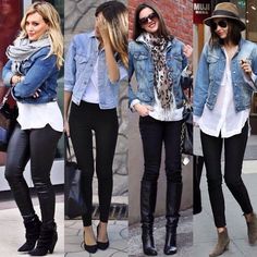 Jean Jacket Styles, Looks Jeans, Best Jeans For Women, Mode Tips, Jean Jacket Outfits, Denim Jacket Outfit, Outfit Jeans, Mode Casual, 가을 패션