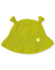 Add a playful element to your look with this Shrek 3D ears bucket hat! This fun hat is sure to make you the center of attention wherever you go! Officially licensed Material: Acrylic Care: Hand wash Imported One size fits most Casual Hats With Ears, One Size Fits Most, Casual Adjustable Hat With Ears, Playful Green Brimmed Bucket Hat, Fun Adjustable Hats With Ears, Novelty Spring Bucket Hat, Spring Novelty Bucket Hat, Trendy Green Crochet Hat, Playful Crochet Bucket Hat, Fun Hat