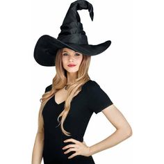 Curved Cone Witch Hat Wizard Outfit, Witch Hats Costume, Black Witch Hat, The Cauldron, Witch Costumes, Novelty Hats, Black Curves, Black Witch, Fun World