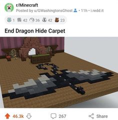 an image of the end dragon hide carpet in minecraft with text that reads, i'm posted by uw washington ghost