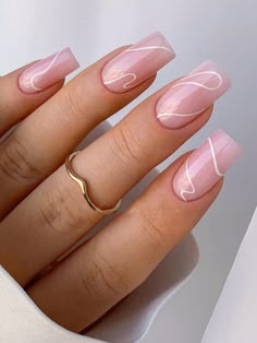 Fake Nails With Glue, Short Acrylic, Pink Nail, Pedicure Nail Art, Stick On Nails, Classy Nails, Chic Nails