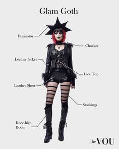 Gothic Rock Outfits, Dark Wave Outfit, Dark Glam Outfit, Gothic Glam Outfit, Glam Rock Aesthetic Outfit, Glam Goth Outfits, Glam Rock Jewelry, Punk Outfits For Women, Glam Goth Fashion