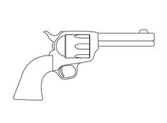 a line drawing of a revolver