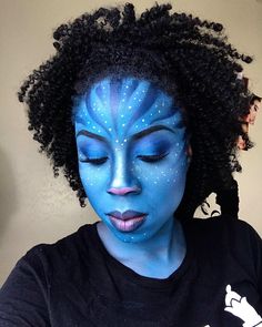 #avatar #halloween #makeup Avatar Makeup Halloween, Sam Halloween Makeup, Avatar Makeup Look Simple, How To Do Avatar Makeup, Blue Avatar Makeup, Avatar The Way Of Water Makeup Look, Avatar Halloween, Avatar Makeup, Make Up Diy