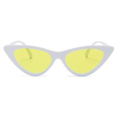 These sunglasses have an cat eye frame and tinted lenses 🌼 Artsy Outfit, Sun Rays, Oversized Sunglasses, Cat Eye Frames, Eye Shapes, Vintage Aesthetic, Grunge Fashion, Cat Eye, Yellow White