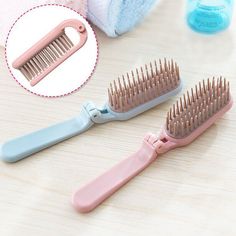 Description: 100% Brand New and high quality. Foldable comb, easy to carry. The comb teeth are elastic, moderately soft and hard, and resistant to high temperature. The comb teeth are arranged evenly and carefully without hurting hair. Material:plastic Color:blue,pink Size:18.5*3cm (1 inch = 25.4mm or 1mm = 0.0393 inch) Package Includes: 1PC Foldable Comb Notice: 1. Please allow 2-3% error due to manual measurement. Please make sure you do not mind before you bid. 2. The colors may have differen Penyimpanan Makeup, Curling Straight Hair, Fine Tooth Comb, Pocket Comb, Static Hair, Travel Hairstyles, Detangling Hair Brush, Styling Comb