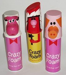 three crazy foam lip bales with pigs on them