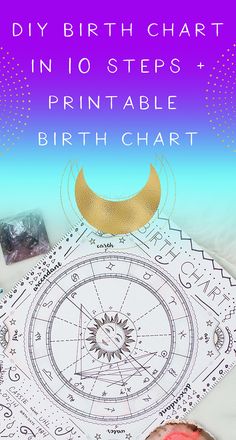 a birthday card with the words, diy birth chart in 10 steps printable birth chart