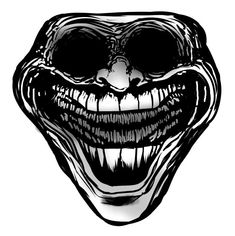 an image of a scary face drawn in black and white