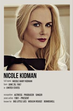 the poster for nicole kiddman's upcoming album, in which she is wearing a bow