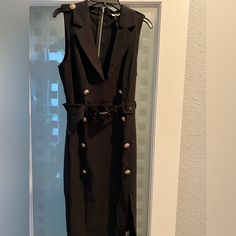 Sleeveless Black Dress With Slit, Belt And Zip Up Back A. Peach By Hot Miami Styles Hot Miami Styles Dresses, Sleeveless Black Dress, Hot Miami Styles, Black Sleeveless Dress, Cosplay Costumes, Colorful Dresses, Miami, Zip Ups, Black Dress