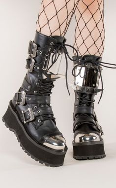 GRAVEDIGGER-250 Vegan Boots-Demonia-Tragic Beautiful Demonia Boots, Big Calves, Goth Boots, Demonia Shoes, Vegan Leather Boots, Creative Shoes, Punk Boots, Vegan Boots, Black Platform Boots