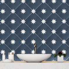 Navy Tile, Navy Furniture, Edinburgh Flat, White Wall Tiles, Farmhouse Shower, Cream Walls, Sky Collection