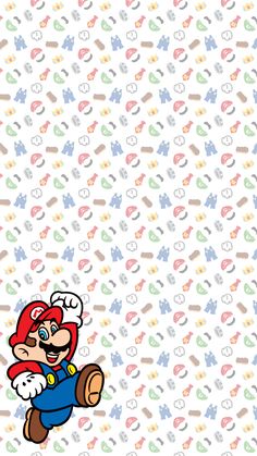 an image of mario running on the nintendo wii game wallpapers with different colors and shapes