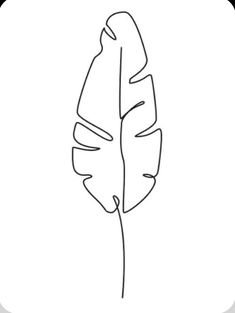 a single line drawing of a leaf