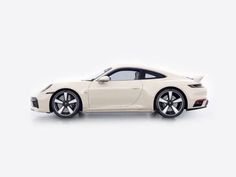 a white porsche sports car on a white background