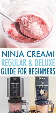 two pictures with the words ninja cream, regular and deluxe guide for beginners