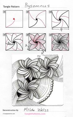 the instructions for how to draw an abstract flower