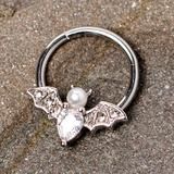 16 Gauge 3/8 Clear Gem Vampire Bat Halloween Hinged Segment Ring – BodyCandy Tragus Daith, Helix Ear, Cartilage Piercings, Bat Halloween, Piercings Unique, Vampire Bat, Tongue Rings, Daith Piercing