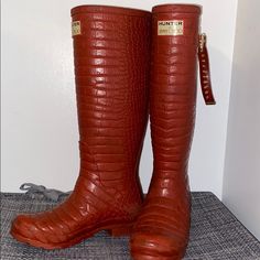 Authentic Hunter & Jimmy Choo Rainboots. Used With A Few Scuffs. Easy To Clean Color