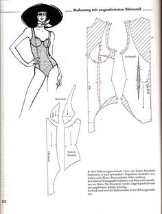 an image of a woman's swimsuit pattern with measurements and instructions for it