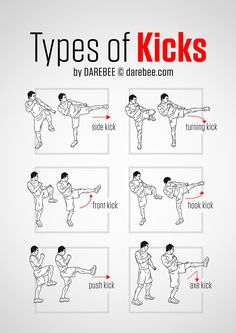 the types of kicks in karate