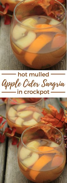 apple cider sangria in crockpot is an easy and delicious fall drink