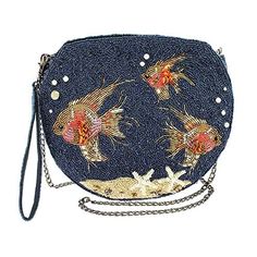 Mary Frances Filter Beaded Goldfish Tank Crossbody Handbag, Blue – Bag Lady Shop Mary Frances Purses, Mary Frances Bags, Ocean Swim, Mary Frances Handbags, Goldfish Tank, Aqua Beads, Mary Frances, Beaded Jewels, Novelty Bags