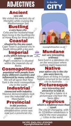 an info sheet describing the different types of cities