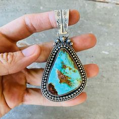 Apache Rosella Paxson Sterling Silver & Turquoise Pendant! Condition: Brand New, Handmade! Stamped Sterling And Signed Rp! Gorgeous Stone And Setting! See Photos! Hanging Length 3 1/4” X 1 3/4” W! Bail Opening 22 Mm! This Is Only For One Pendant, The Other Items Are Up Separately! I Have Multiple Native American, Navajo, Zuni, Taxco, Antique, Vintage, And Other Designer Items If You Want To Check Out My Closet! Sorry, No Trades! Same Day Shipping When Possible! New Items Posted Every Week! Any Q Real Turquoise Jewelry, Silver Smithing, Elephant Pendant Necklace, Holiday Necklace, Metalwork Jewelry, Turquoise Jewelry Native American, Turquoise Pendant Necklace, Bubble Necklaces, Pendant Bails