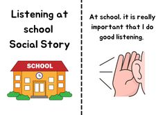 an image of a school with the words listening at school is really important that i do good listening