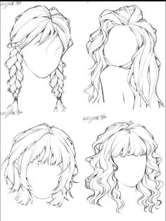 how to draw anime hair step by step