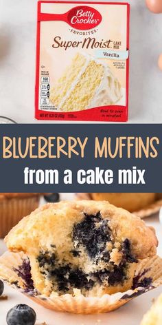 blueberry muffins from a cake mix