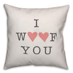 i love you pillow with two hearts on the front and one heart in the back