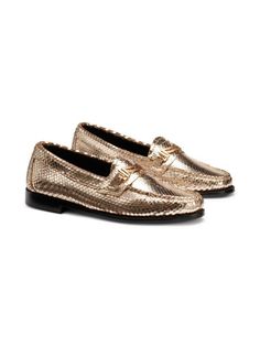 Metallic loaferswhich snakeskin emossing will help you put together a sleek and fashionable style.Snakeskin embossed-leather upperMoc toeSlip-on styleLining: LeatherLeather soleImported
SIZETrue to sizeHeel height, about 0.87" (22mm) Bass Loafers, Cole Haan Men, Swimwear Dress, Autumn Sales, Boys Romper, Karl Lagerfeld Paris, Mens Fall, G H, Put Together