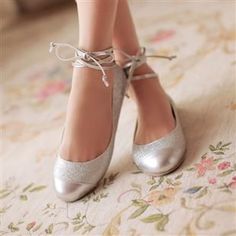 2013 spring and summer fashion ballet shoes flat heel single shoes silver wedding shoes cute shoes bridesmaid shoes women's $12.14 #weddingshoes Ballet Shoes Flat, Silver Ballet Flats, Lace Up Ballet Flats, Silver Wedding Shoes, Glitter Flats, 2013 Fashion, Shoes Silver