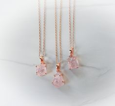 "Rose Quartz known as the stone of love will bring love into your life. This makes the perfect gift to show love for yourself or someone special in your life . Each unique stone is set in rose gold vermeil (rose gold over .925 sterling silver), and hangs from a 14k rose gold filled chain in the length of your choice. The gorgeous pink stones come directly from a mine in southern Brazil ----------------------------------------------------------------------- 📌ITEM DESCRIPTION: STONE: Rose Quartz Rose Quartz Necklace In Rose Gold For Gift, Rose Gold Necklace With Rose Quartz As A Gift, Rose Gold Crystal Pendant Necklace Gift, Rose Gold Rose Quartz Necklace Gift, Rose Gold Pendant Crystal Necklace For Gift, Rose Gold Crystal Necklaces With Rose Quartz Gemstone, Rose Gemstone Jewelry As A Gift, Rose Gemstone Jewelry For Gift, Rose Gold Rose Quartz Crystal Necklace Gift