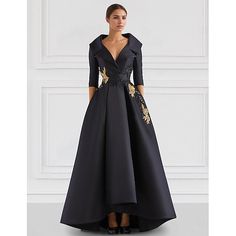 Silhouette:A-Line; Hemline / Train:Floor Length; Closure:Zipper UP; Built-In Bra:Yes; Embellishment:Appliques,Beading; Fabric:Satin; Sleeve Length:Long Sleeve; Tips:Colors may vary slightly due to different monitor settings,Professional dry cleaner only; Boning:No; Style:Elegant; Occasion:Carnival,Formal; Neckline:V Neck; Front page:Evening Gown; Listing Date:06/29/2024; Bust:null; Hips:null; Hollow to Floor:null; Waist:null; Features:Pocket Evening Dresses Long Plus Size, Black Satin Gown With Sleeves, Black Mother Of The Bride Dress Classy, Black Tie Event Dresses Classy Wedding, Mother Of The Bride Dresses A Line, Mother Of The Bride Dresses Tea Length, Dress For Brothers Wedding, Shiny Fitted Dresses, Satin Evening Dress Classy