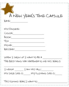 a new year's time capsule is shown in the form of a note to someone