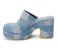 Fabric Textile upper or Synthetic Faux Leather upper, Slip on for easy entry, Approx. 4\ platform / block heel, Round toe, Padded insole, Man Made outsole, Vegan Friendly | Women's Beach by Matisse Jayde Platform Heeled Clogs in Blue Denim Size 8 Trending Flats, Platform Mules, Clogs And Mules, Clog Heels, Platform Block Heels, Shoe Carnival, Boot Accessories, Girls Boots, Girls Bags