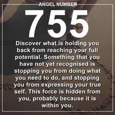 an ad for angel number 755 with the caption that reads, discovering what is holding you back from reaching your full potential