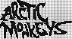 an image of some type of pixellated text that is black and white with the words arctic monkeys on it