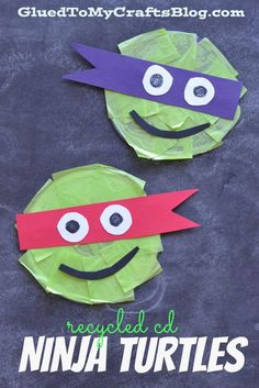 paper plate ninja turtles made with construction paper